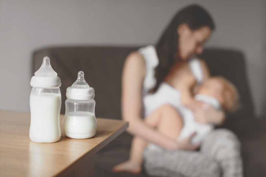 Expressing breast milk into a bottle after feeding is a technique